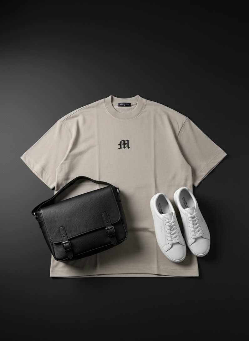 TSHIRT OVERSIZE GRIS CHINESE