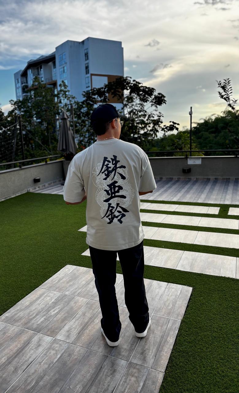 TSHIRT OVERSIZE GRIS CHINESE
