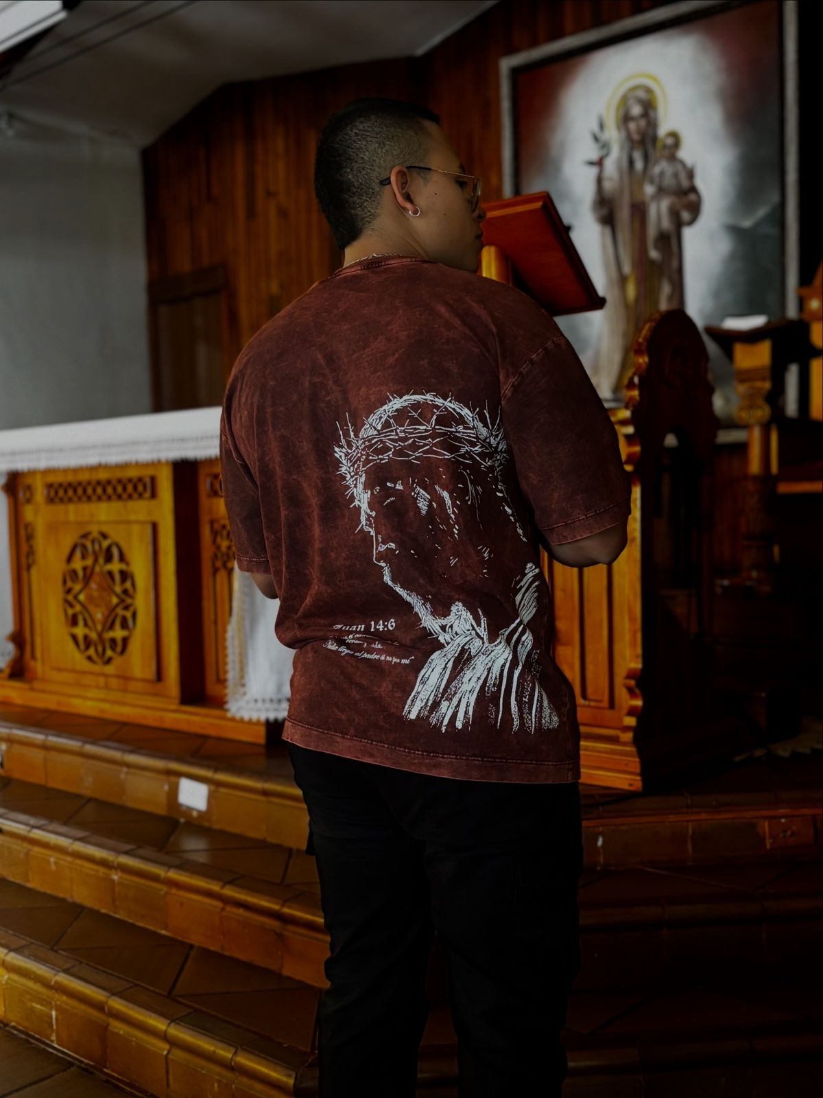 TSHIRT OVERSIZE ACID VINOTINTO DIVINITY