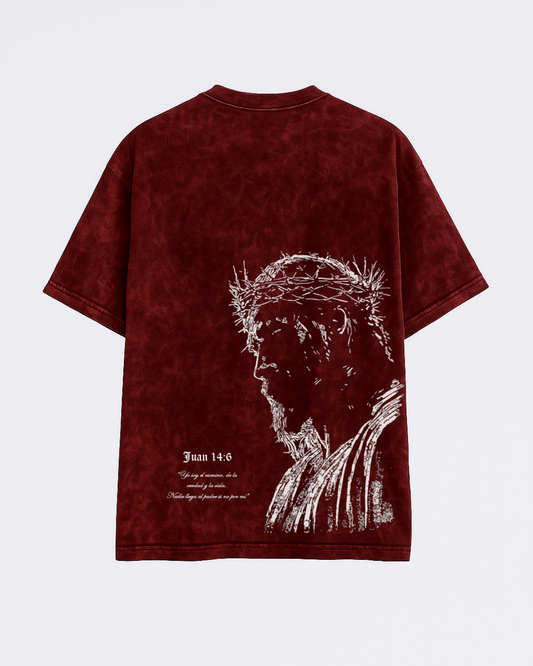 TSHIRT OVERSIZE ACID VINOTINTO DIVINITY