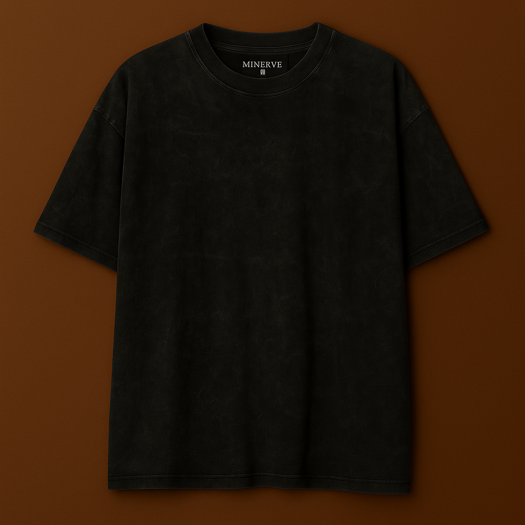 Camiseta Oversize Acid wash Negra
