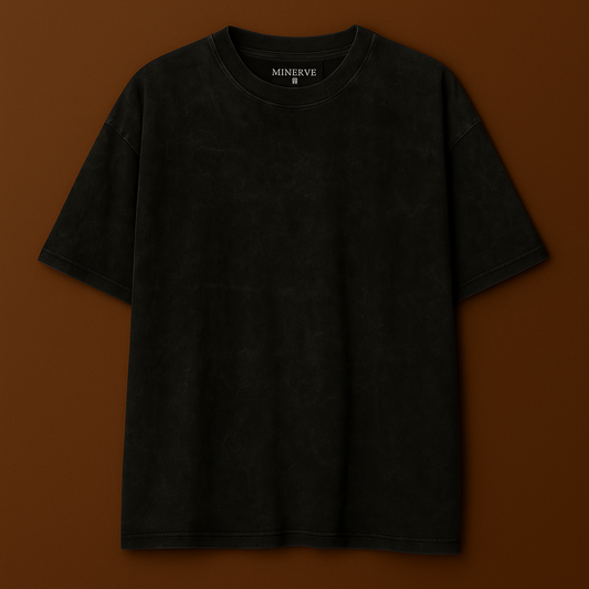 Camiseta Oversize Acid wash Negra