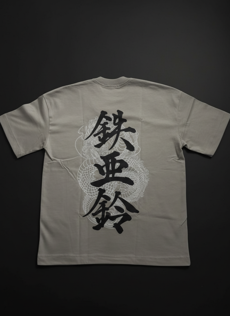 TSHIRT OVERSIZE GRIS CHINESE